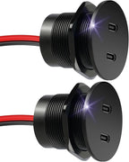 50W 12V USB Outlet Dual 25W USB-C Charger PD 3.0 Aluminum Fast Charging Socket, Replacement Car Charger Accessories for RV Camper Trailer Truck Boat Golf (2Pcs)