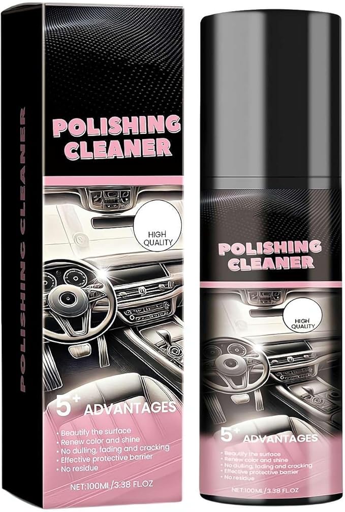 Car Interior Cleaner, 100ml Car Interior Cleaner, Car Interior Polish Detailer and Cleaner, Long Lasting Super Shine Dressing and Car Interior Detailer Spray for Cleaning and Brightening