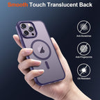 SUPFINE Magnetic for iPhone 14 Pro Case (Compatible with MagSafe) (Military Grade Drop Protection) Translucent Matte Shockproof Phone Case, Dark Purple