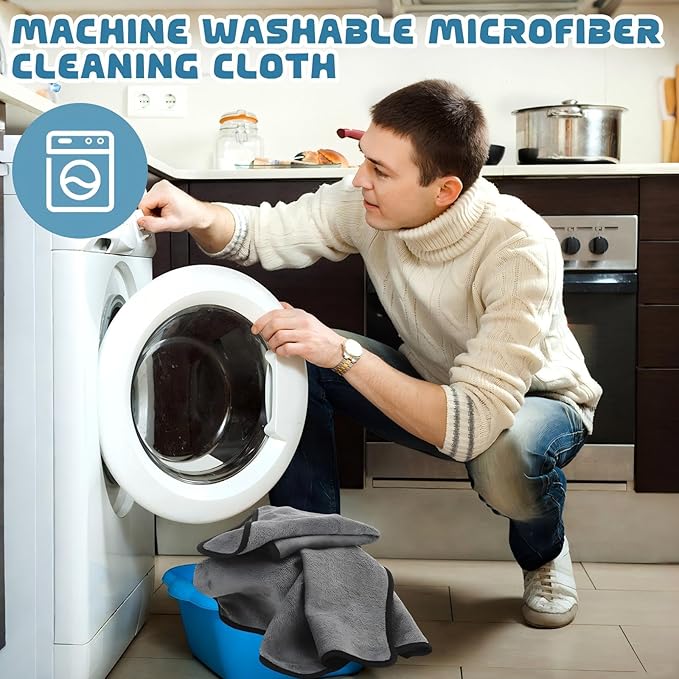 Tallew 50 Pcs Microfiber Towels:16"x16" Microfiber Drying Towels Bulk Micro Fiber Car Cleaning Cloth for Cars Drying Washing Polishing Office Windows Cleaning Household Supplies (Gray)