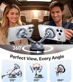 TORRAS 2026 Upgraded Vacuum Car Phone Holder for MagSafe Car Mount [98+ LBS Strongest Suction | 24 N58 Magnets] 360° Adjustable Magnetic Phone Holders for Your Car, for iPhone 17-12 Pro Max Plus Air