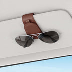 Sotfamily Sunglass Holder for Car Visor, Suede Cloth Magnetic Sunglass Organizer for Car Accessories, 2 Packs, Brown