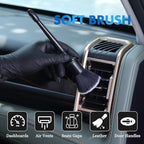 6 Pcs Interior Detailing Brush with Storage Bag - Car Detailing Brush Kit【Not Easy to Shed Bristles】- Automotive Interior Cleaning Brush for Air Vent, Leather Seat, Wheels, Emblems