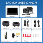 Dual RV Backup Camera Plug and Play, 7'' Backup Camera for Truck Trailer, No Delay, 1080P HD, 2 Channels, 150° Wide Angle, DIY Guide Lines, Night Vision, IP69 Rear View Camera