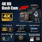 SIXTOP 4K Dash Cam Front and Rear, WiFi 4K+1080P Dual Dash Camera for Cars, 64G Card, GPS, 3” IPS Screen BSD/ADAS/LCA Night Vision G-Sensor Loop Recording 24H Parking Monitor App Control Wide Angle
