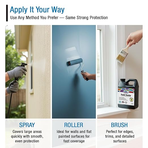 Rain Guard Paint Sealer Concentrate | Makes 1 Gallon | Protects All Painted Surfaces like Concrete, Wood, Stone from Water Damage, Stains/other contaminents | Silane/Siloxane Acrylic Waterproofer