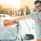 12 Pcs Microfiber Waffle Weave Towels Cleaning Cloths 16 x 16 Inch Car Wash Towel Microfiber Drying Cloth Absorbent Lint Free Rags for Glass Car Cleaning Detailing Window Household Kitchen Auto Orange