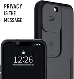 Spy-Fy iPhone 13 Pro Max Case with Camera Covers Front and Rear | Protect Your iPhone and Privacy | 6-Foot Drop Proof | 6,7 Inch | Camera Protection by Valenta Black