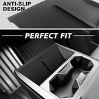BestEvMod Floor Console Organizer & Cup Holder Front Organizer& Glove Box Mats Set of 2 Compatible with Tesla Cybertruck 2026 2025 2024 (Floor Lower+Cup Holder FrontCharge Pad Cover+Glove Box Mats)