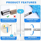 Storystore Ceiling Fan Cleaner Duster - Adjustable Duster with Extension Pole,Dusters for Cleaning Fan Blade, Walls and Cobweb (2Pcs Dusters/Blue)