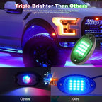 12 Pods RGB LED Rock Lights for Trucks Golf Cart Pickup Offroad RV UTV ATV SUV, Waterproof Multicolor Underglow Kit for Cars with APP Music Mode, Vehicle Underbody Light Underneath Accent 12V