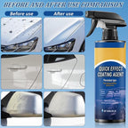 Car Coating Spray,New Quick Effect Coating Agent Spray,Quickly Coat Car Wax,Car Scratch Wax Polish Sprays Waterless Wash,Oil Film Emulsion Glass Cleaner with Sponge and Cloth,4FT.OZ (1PC)