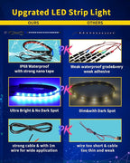 Car Led Light Strip,Blue Interior Lights for Trucks 30CM 15 SMD IP67 Waterproof Car Underglow Lights for Car Motorcycles Boat Golf Cart Home Decoration with 3M Tape(6PCS)