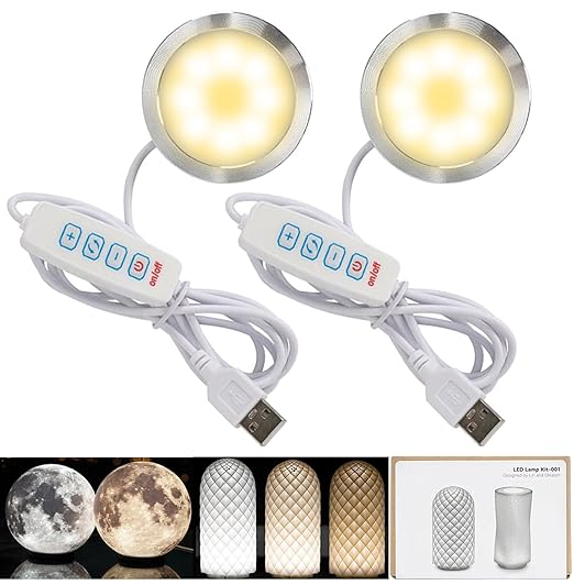 2PCS LED Lamp Kit 001 for Bambu Lab H2S/P2S/P1P/A1 Makerworld 3D Prints | 5V USB Powered, 3000K Warm White, Power-Off Color Storage, Adjustable Brightness & Color, DIY Hardware Spare Parts