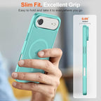 SUPFINE Magnetic for iPhone Air Case (Compatible with MagSafe)(Military Grade Drop Protection) Slim Translucent Matte Shockproof with Anti-Fingerprint Phone Cover for 17 Air,Blue Green