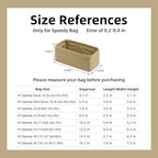 DGAZ Silk Purse Organizer Insert Fits LV Speedy 16/20/25/30/35/40/45 bags，Silky Smooth Bag Organizer，Luxury Handbag & Tote Shaper(S2 trench,New nano 16)