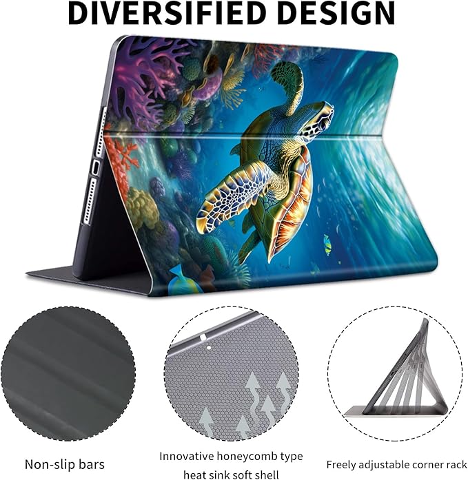 for Kindle Paperwhite Case,6" Kindle Paperwhite 4 10th Generation Case 2018 & Kindle Paperwhite Signature Edition,Leather Slim Adjustable Stand Cover Auto Wake/Sleep,Cute Sea Turtle