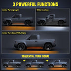 Nilight 48inch Truck LED Running Board Lights 2 PCS Side Maker Light with White Courtesy & Sequential Amber Turn Signal Lighting Strips Kit for Trucks Pickup SUV
