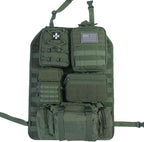 Universal Tactical Seat Back Organizer Vehicle Molle Panel Organizer Storage Bag with 5 Detachable Molle Pouch for All Vehicel Such as Jeep,Truck,SUV, Car, Ford,Chevy etc