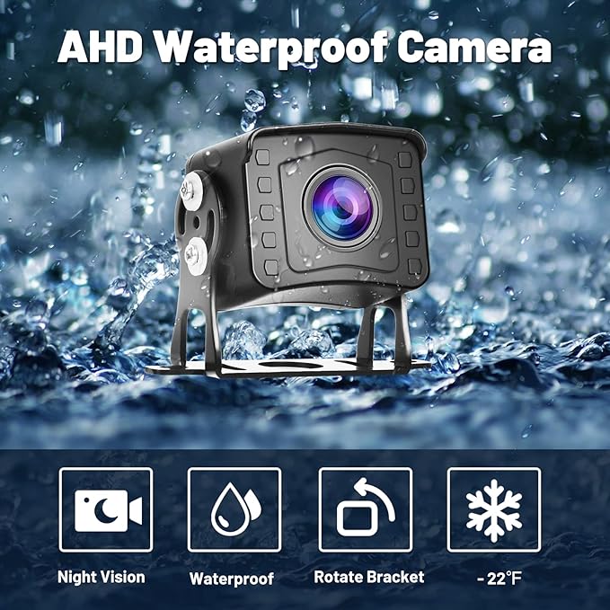 9 Inch DVR Car Monitor Dual Backup Camera Kit HD 1080P Night Vision IP69 Waterproof Rear View Cam 2 Split Screen Back Up Camera Kit for Car/Truck/Trailer/RV/Pickup 12-35V with 32G SD Card
