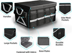 Trunk Organizer Wiith Lid For SUV, Truck, Car Trunk Organizer, Large, Black, 4-Compartments With Handle