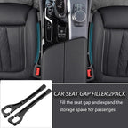 2-Pack Universal Car Seat Gap Filler - Car Seat Gap Filler Organizer & Blocker to Stop Phone, Keys from Dropping Between Seat Console (Black)