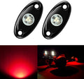 2 Pods LED Rock Lights, Ampper Waterproof LED Neon Underglow Light for Car Truck ATV UTV SUV Offroad Boat Underbody Glow Trail Rig Lamp (Red)