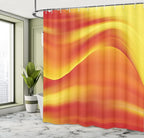 Ambesonne Orange Shower Curtain, Digital Waves with Different Tones with Motion Effect Smooth Hot Lines Art Print, Cloth Fabric Bathroom Decor Set with Hooks, 69" W x 75" L, Burnt Orange