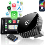 Wireless CarPlay Adapter for Apple iPhone & Android Auto 2026 Upgrade - Bluetooth & Wi-Fi, Plug & Play, 3X Fast Auto-Reconnect, No Latency, Convert Wired to Wireless Car Play Adapter (Black)