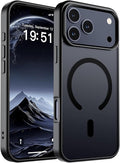 SUPFINE Magnetic for iPhone 17 Pro Max Case (Compatible with MagSafe)(Military Grade Drop Protection) Translucent Matte Shockproof with Anti-Fingerprint Phone Cover, Black