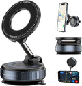 ULANZI Vacuum Suction Cup Phone Mount, 360° Rotatable Magnetic Phone Holder with Adhesive Pad, ≥14N Magnet for Car Kitchen Gym, Car Truck Accessories for iPhone 17 16 Vehicle Mounts