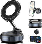 ULANZI Vacuum Suction Cup Phone Mount, 360° Rotatable Magnetic Phone Holder with Adhesive Pad, ≥14N Magnet for Car Kitchen Gym, Car Truck Accessories for iPhone 17 16 Vehicle Mounts