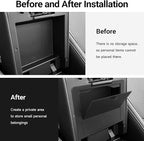 YOJOJOCO Center Console Hidden Box Organizer Compatible with Toyota Tacoma 2024 2025 2026 Accessories Black ABS Plastic Material Secret Compartment