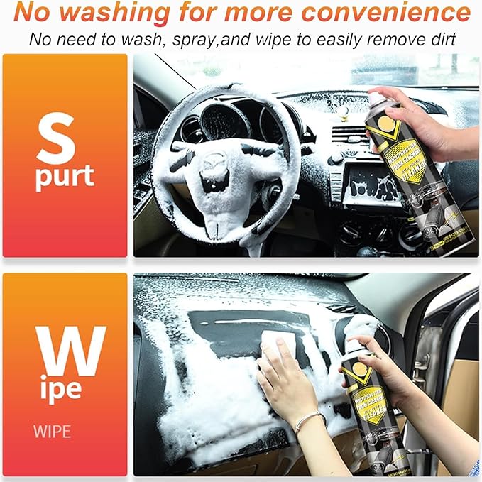 Multifunctional Foam Cleaner, Multifunctional Car Interior Foam Cleaner, Clean Your Dirty Like Magic, No Damage to the Car Interior(2pcs) (2)