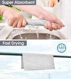 KitchLife Microfiber Cleaning Cloth Roll - Tear-Away Reusable Microfiber Paper Towels, Lint-Free, Washable, 20 Sheets for Kitchen, Car, Dishes, and Sensitive Surfaces (Light Gray)