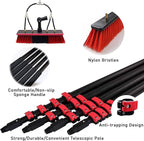 Extendable Window Cleaning Brush Kit for Solar Panels, 10M Hose Fed Pole with 35cm Brush Head, Ideal for Conservatory Roof Cleaning and Easy Window Maintenance