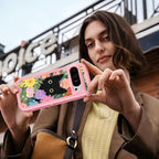 for Google Pixel 9 Case/Pixel 9 Pro Case - Compatible with MagSafe Women Girls Cute Magnetic Protective Cover Girly Cat Flower Floral Design Heavy Duty Shockproof for Pixel 9/9 Pro Phone Case