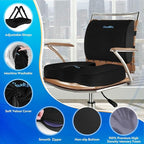 CloudBliss Lumbar Support Pillow & Seat Cushion Set for Office Chair, Desk Chair, Wheelchair & Car–Memory Foam Back Support,Ergonomic Chair Cushions,Sciatica Pain Relief,Home Essentials(Black,XL)