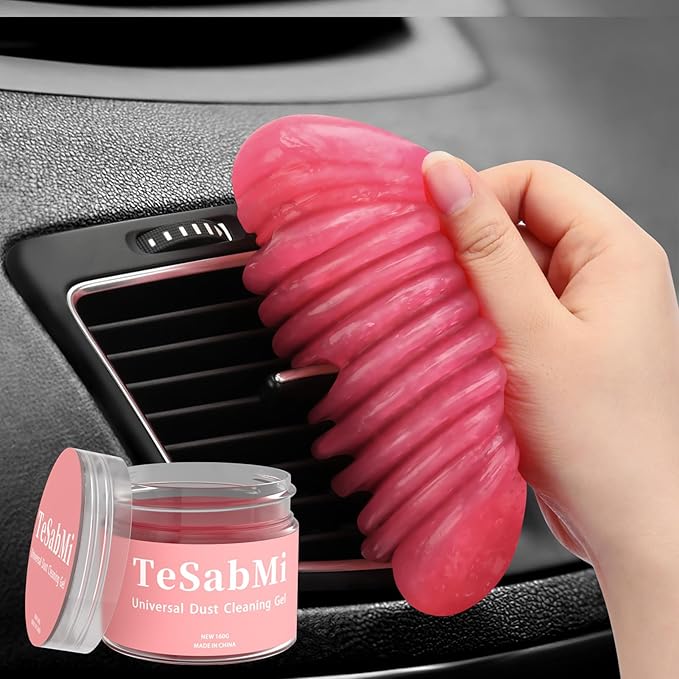 TeSabMi Car Cleaning Gel Car Cleaning Putty Car Putty Car Interior Cleaner Car Slime Car Detailing Kit Car Accessories Gifts for Mother's Day Mom Men Women Stocking Stuffers Pink
