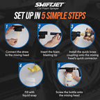 SwiftJet Car Wash Foam Gun + Microfiber Wash Mitt - Works with Any Soap - Garden Hose Car Foam Sprayer - Foam Cannon Car Wash Kit - Car Accessories Foam Blaster (Black Foam Gun with Mitt)