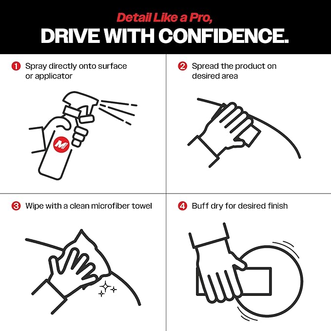 Malco Clean and Shine Interior Car Cleaner and Dressing - Best Interior Car Care to Restore Leather Plastic and Vinyl / 1 Simple Step To Clean, Condition, and Protect/Non-Glare Satin Finish (125916)