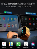 2026 Upgraded Wireless CarPlay Adapter for iPhone＆Android, Car Play Mini Wired to Wireless Adapter for CarPlay ＆Android Auto 2 in 1 Plug and Play Stable Connection & No Latency for iPhone iOS 10+