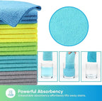 HOMEXCEL Microfiber Cleaning Cloths, 20 Pack Cleaning Rags - Lint Free & Scratch-Free Microfiber Towels for Cars, House & Kitchen, Absorbent Cleaning Towels, Multi-Color, 11.5 x 11.5 Inch