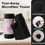 Jessy Home 2 Roll Reusable Paper Towels,100 Sheets Tear Away Microfiber Cleaning Cloth, Lint Free Cleaning Rags for Kitchen, Dishcloth,Household Cleaning Supplies