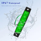 Sun Walker 8 PCS LED Rock Strip Lights, 3.77 Inch Waterproof 6 LED Car Side Marker Clearance Lamps, Wheel Fender Well Lighting Kits Exterior Underglows for Car Truck Trailer (Green)