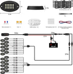 20 Pods Alloy Pure White LED Rock Light for Trucks Trailer Off Road RV Semi Trucks Van, IP68 Waterproof Aluminum Bright White Neon Underglow Light with Wiring Harness 6500K Metal Fender Lights
