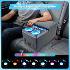 Center Console, Universal Bench Seat Center Console with Fast Phone Charging， Back Seat Car Organizer, Automotive Center Console with Cup Holder & Phone Holder (Gray)