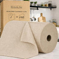 KitchLife Microfiber Cleaning Cloth Roll, 100 Pack - Tear-Away Microfiber Paper Towels, Lint-Free, Reusable, Washable for Kitchen, Car, Dishes, and Sensitive Surfaces (Sand Beige)