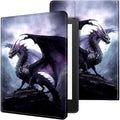 for Kindle Paperwhite Case,6.8" Kindle Paperwhite 11th Generation Case and Kindle Paperwhite Signature Edition,Leather Slim Adjustable Stand Cover with Auto Wake/Sleep,Cool Purple Dragon