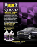 Ardex 4294 High Def #2 | All-in-One Cleaner, Polish & Wax – Scratch & Swirl Remover, Clear Coat Safe Paint Sealant – High Gloss Finish, Easy Application | 1 Quart | Made in USA